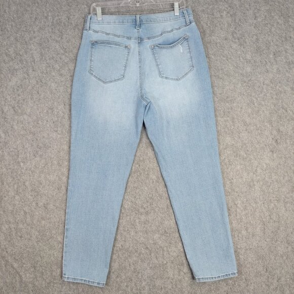 Sonoma Jeans Womens Sz 10 Boyfriend Mom High Rise Light Wash Distressed Tapered - Picture 8 of 11
